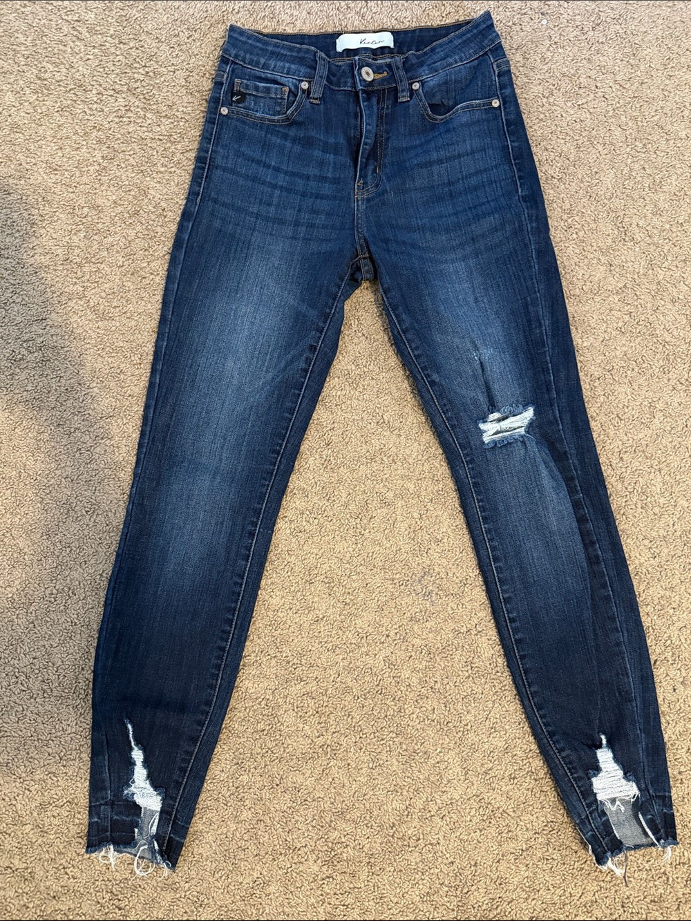KanCan Dark Indigo Ripped Skinny Jeans